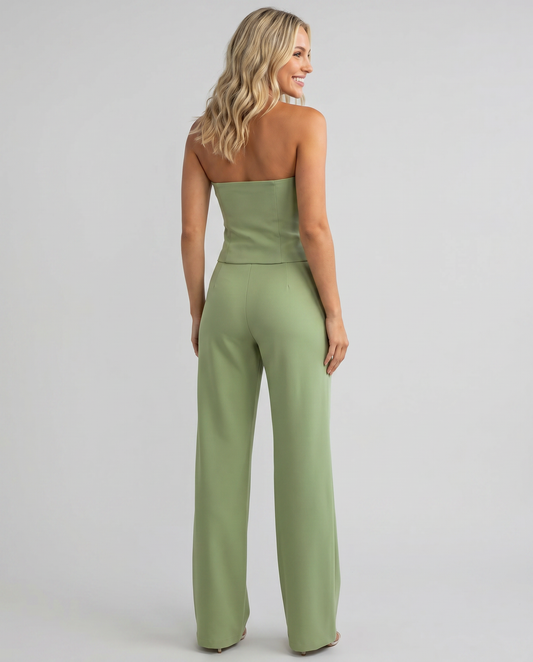 Bustier Wide-Leg Trousers Set
