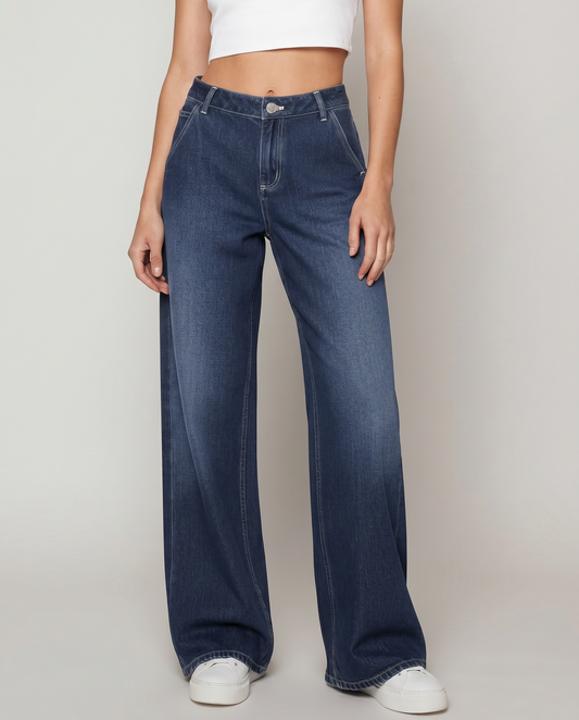 Denim Low Waist Wide-Leg Jeans