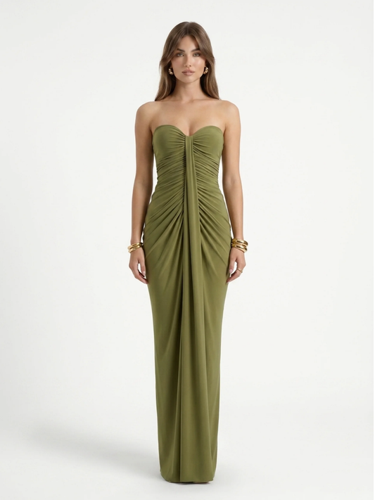 Sweetheart Maxi Dress With Sash