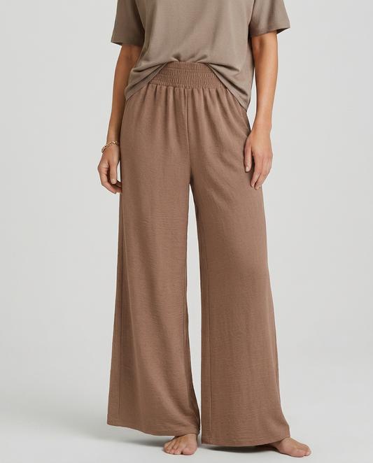 Wide-Leg Trousers With Elastic Waist