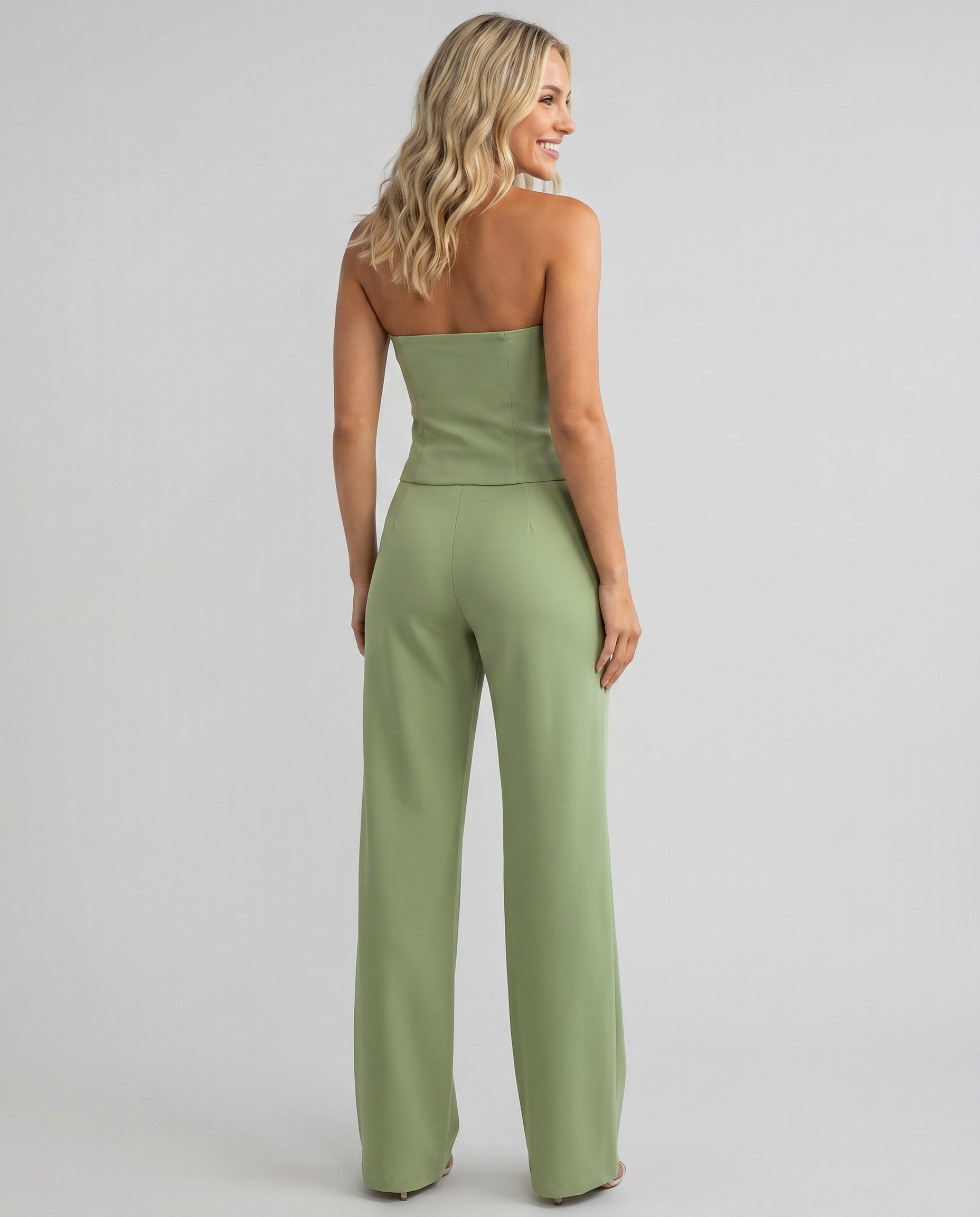 Bustier Wide-Leg Trousers Set