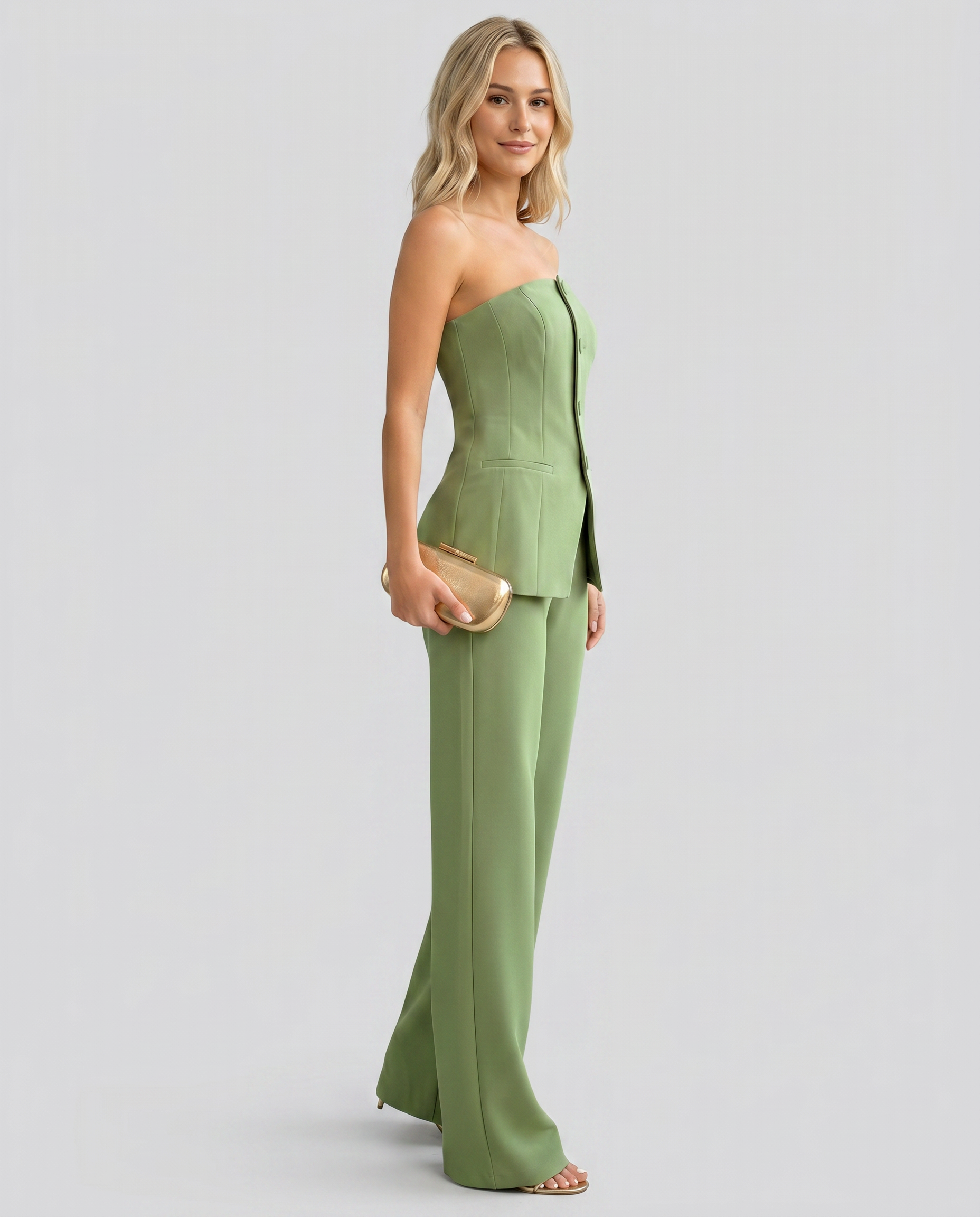 Bustier Wide-Leg Trousers Set