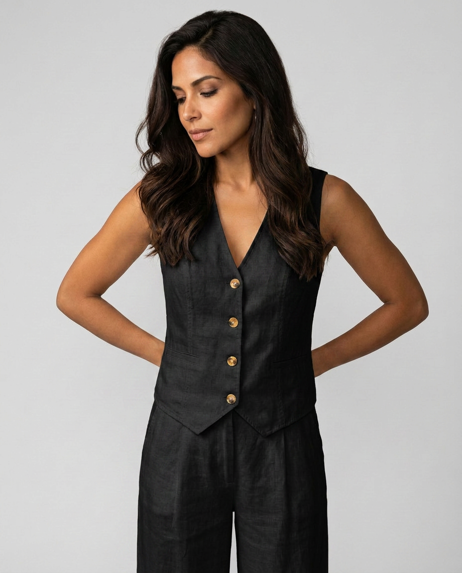 Chic Waistcoat Wide Leg Trousers Set