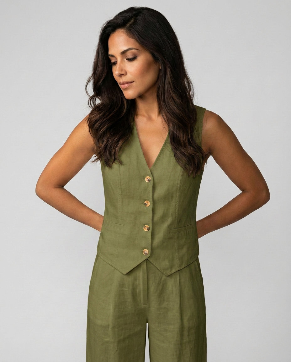 Chic Waistcoat Wide Leg Trousers Set