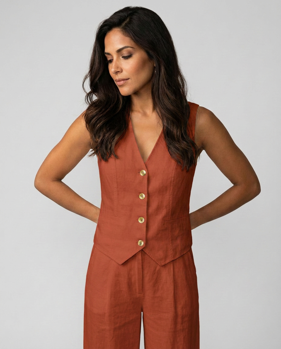 Chic Waistcoat Wide Leg Trousers Set