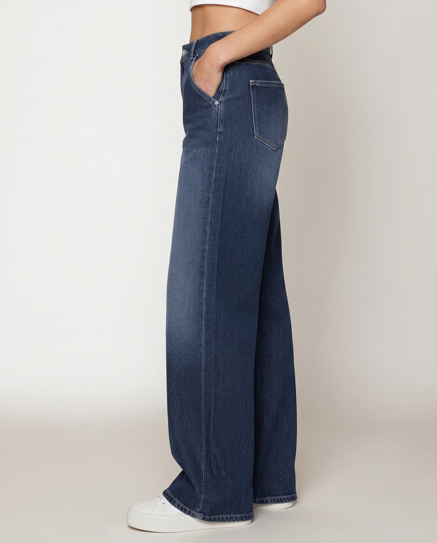 Denim Low Waist Wide-Leg Jeans
