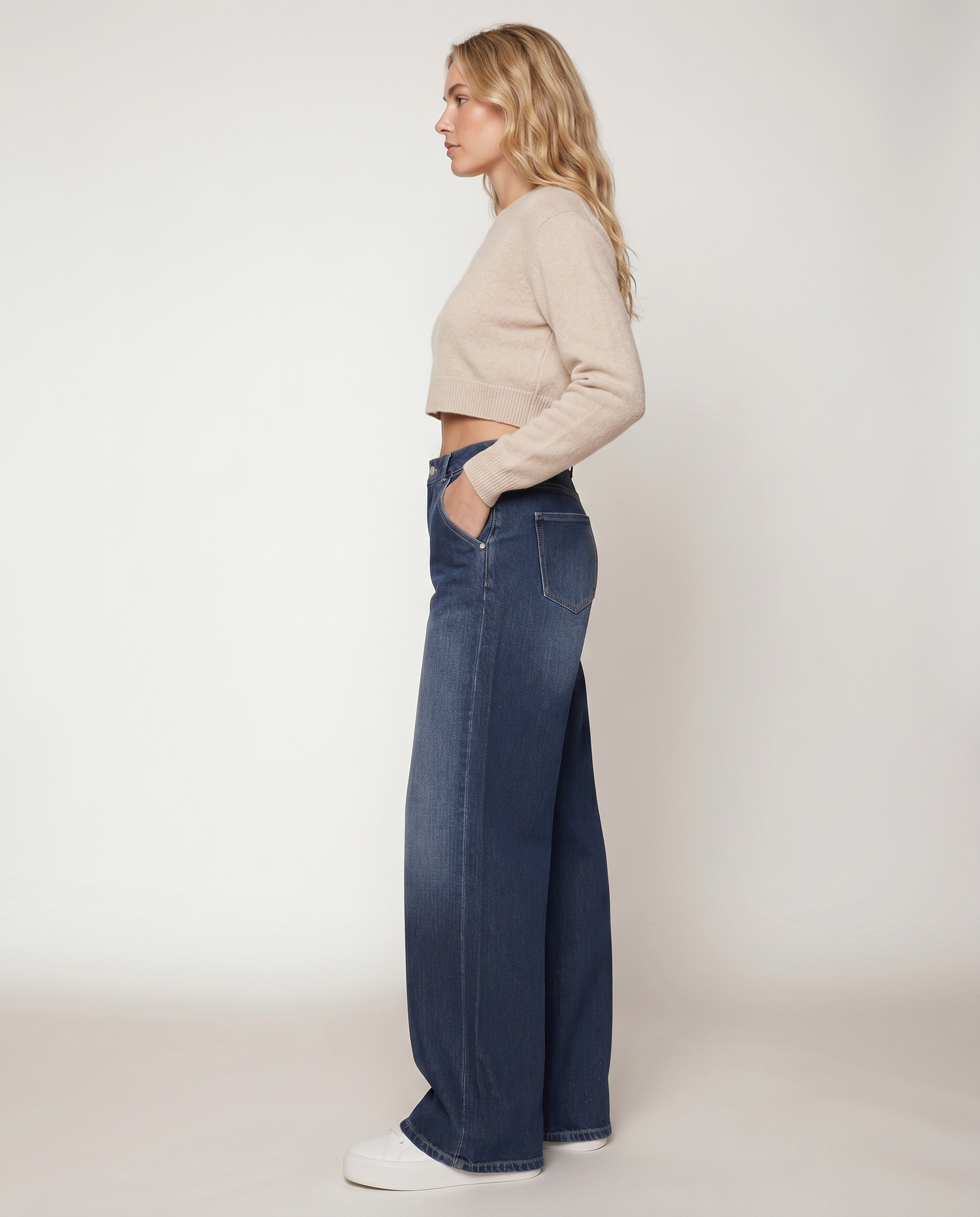 Denim Low Waist Wide-Leg Jeans