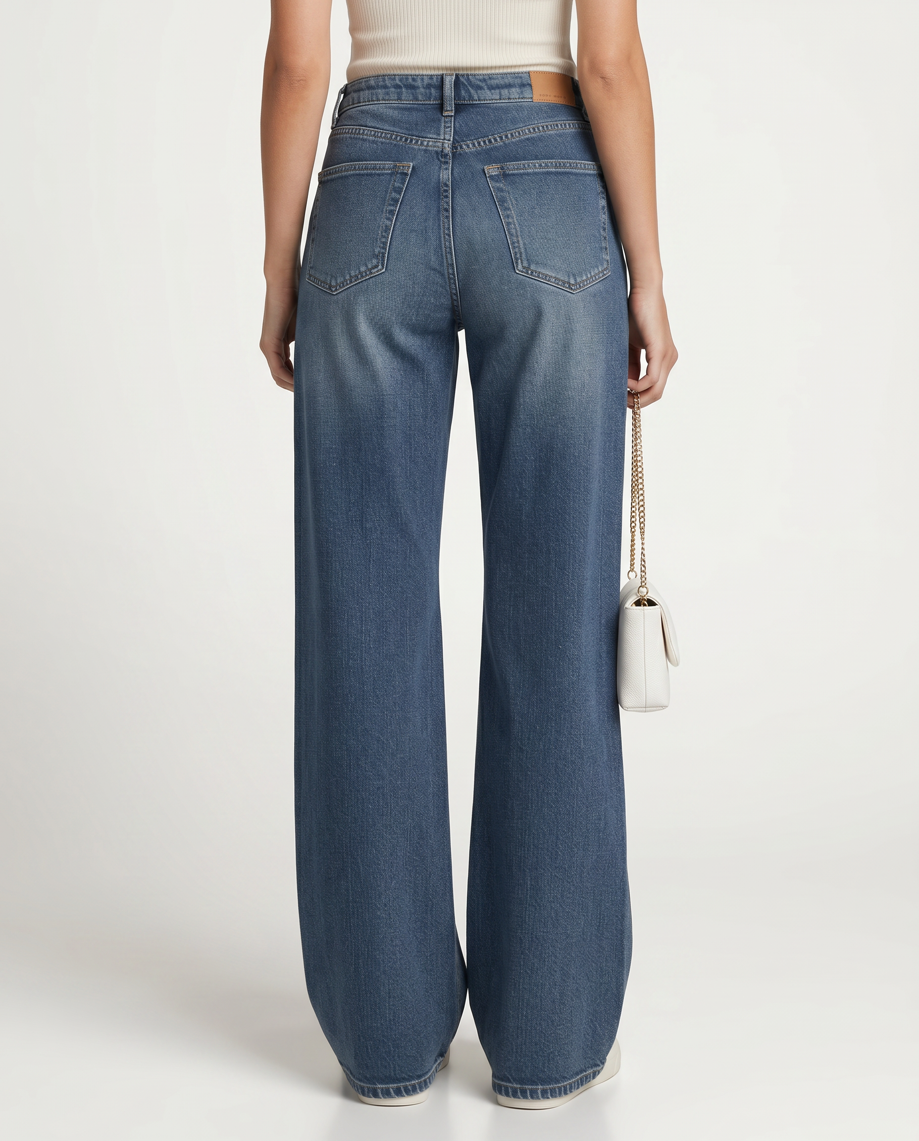 Denim Wide-Leg Jeans With Fleece Lining