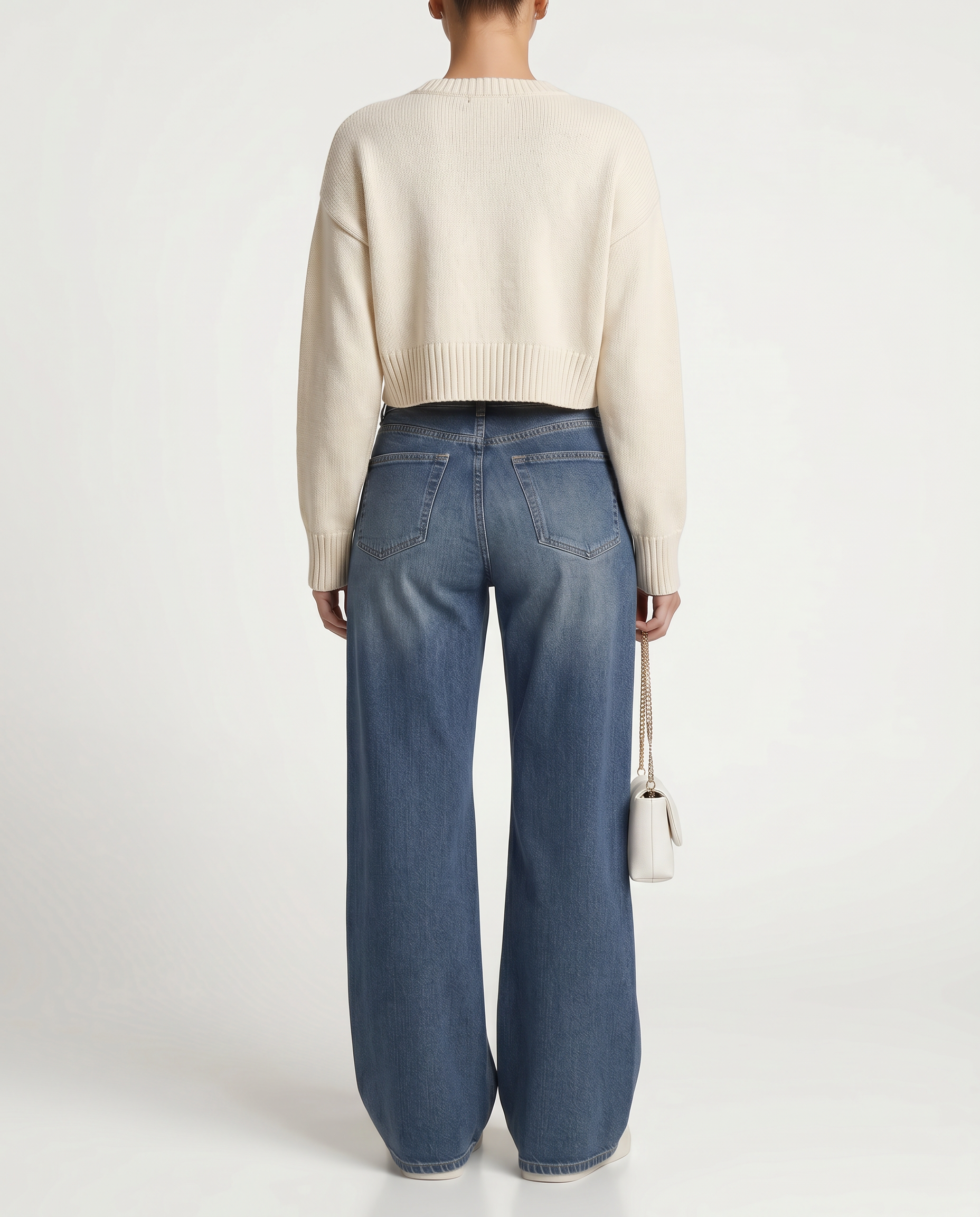 Denim Wide-Leg Jeans With Fleece Lining