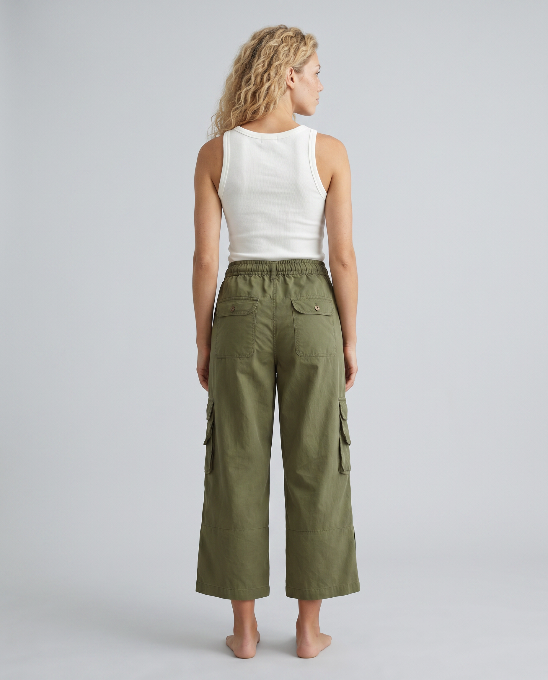 Drawstring Cargo Pants With Multi Pockets