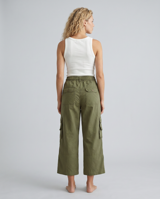 Drawstring Cargo Pants With Multi Pockets