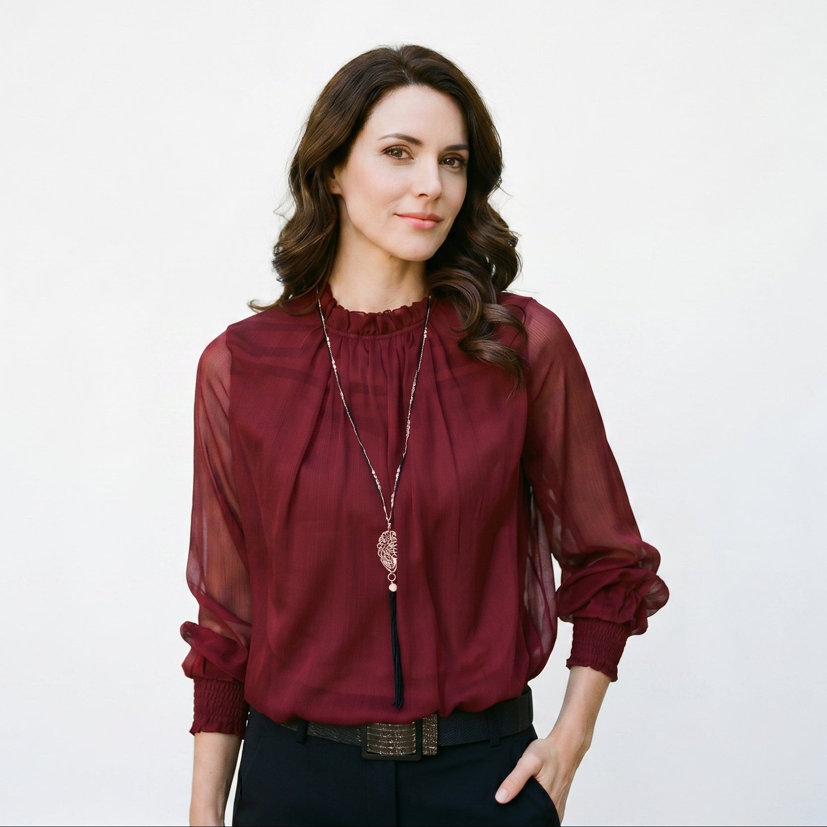 Feminine Long Sleeve Blouse