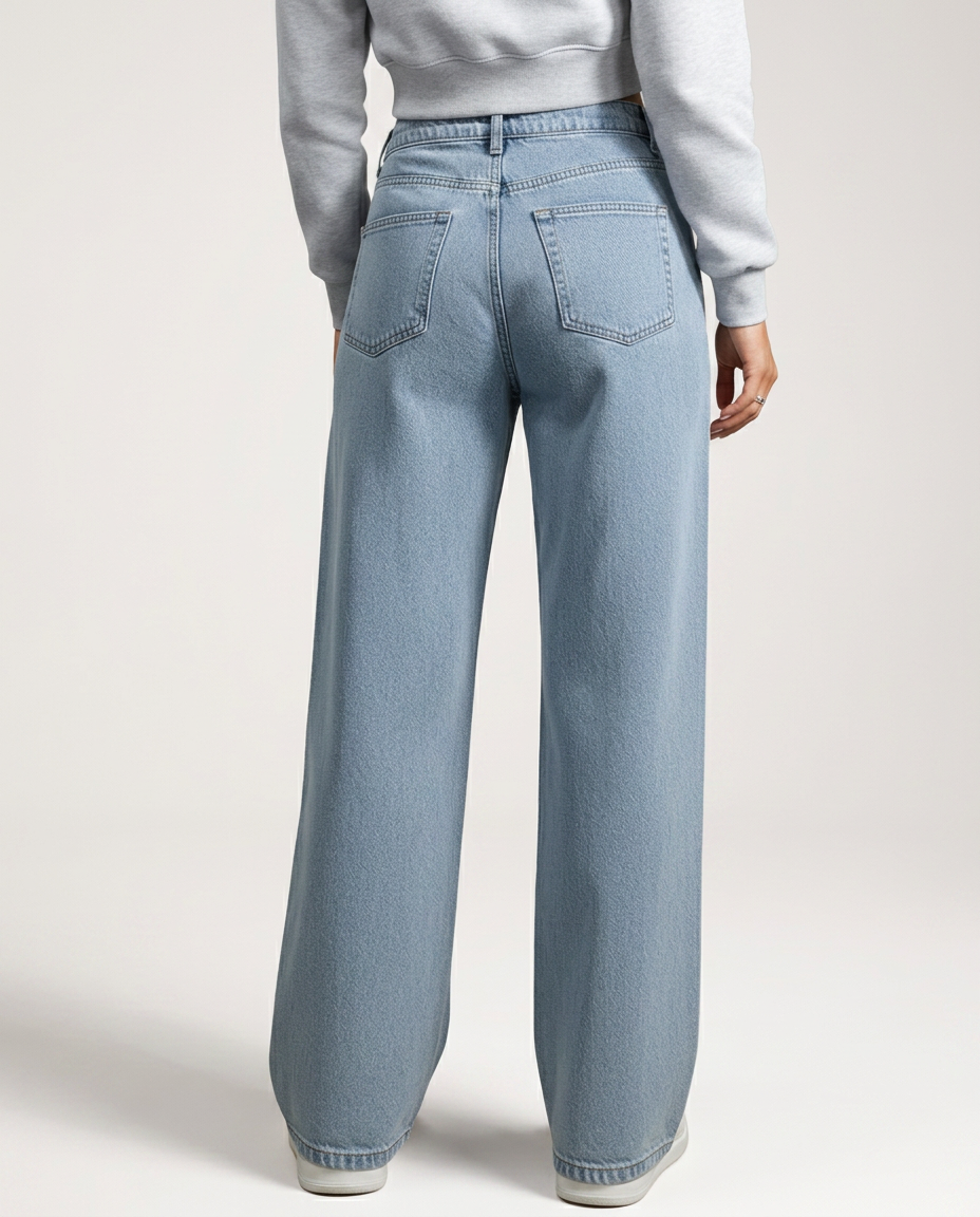 High-Rise Wide-Leg Trousers With Button Fly