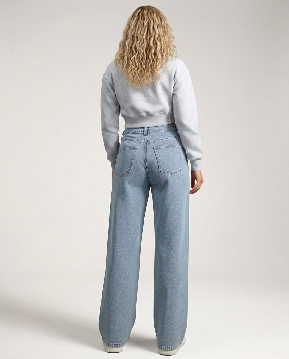 High-Rise Wide-Leg Trousers With Button Fly