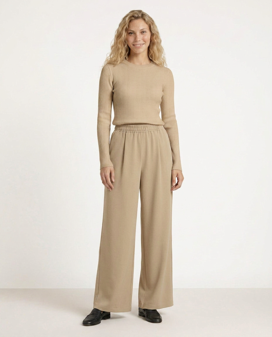 High Waist Wide Leg Trousers