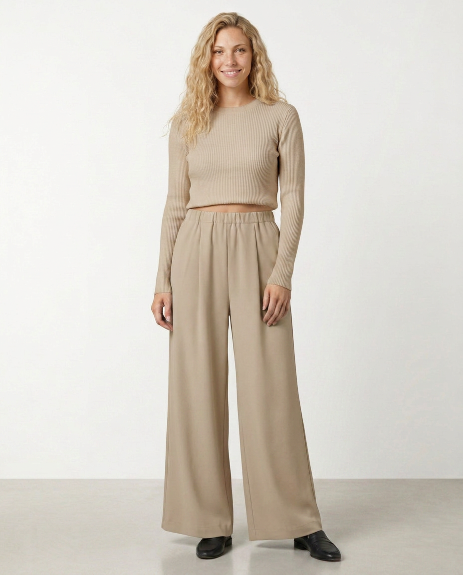 High Waist Wide Leg Trousers