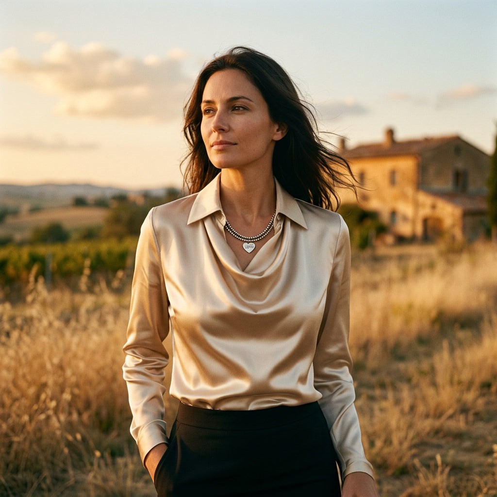 Long Sleeve Cowl Neck Blouse