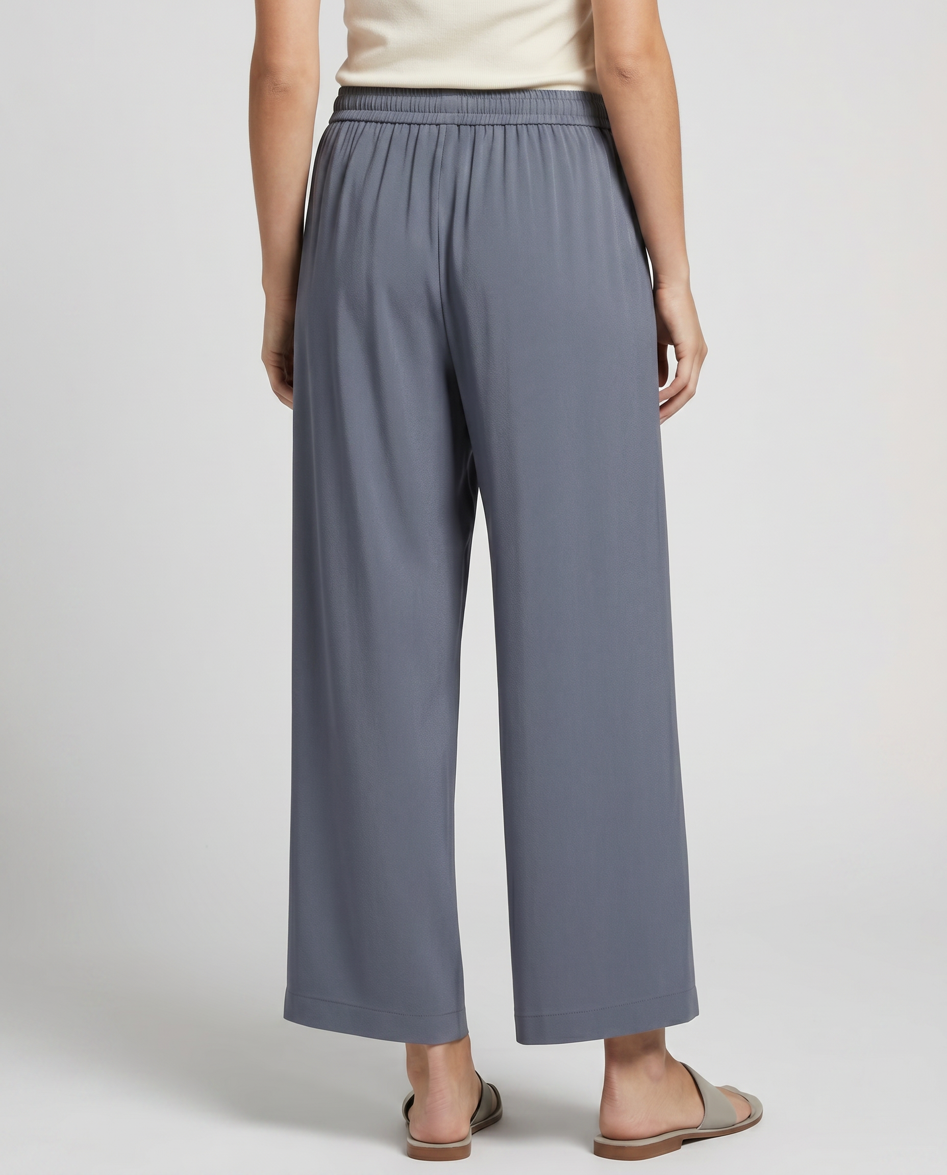 Palazzo Trousers With Drawstring Waist