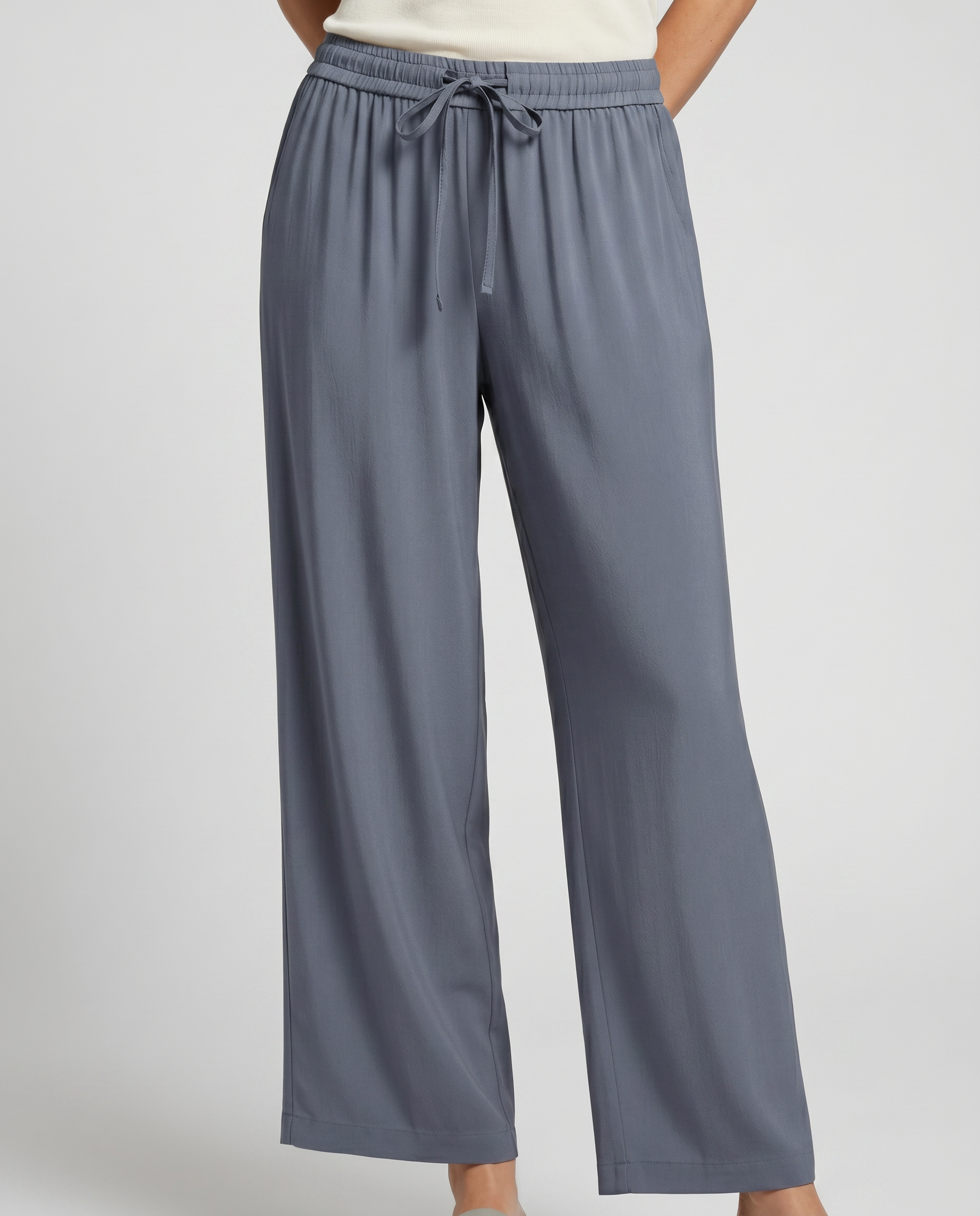 Palazzo Trousers With Drawstring Waist