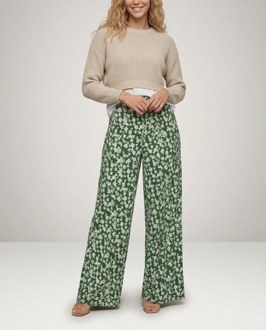 Palazzo Trousers With Floral Print