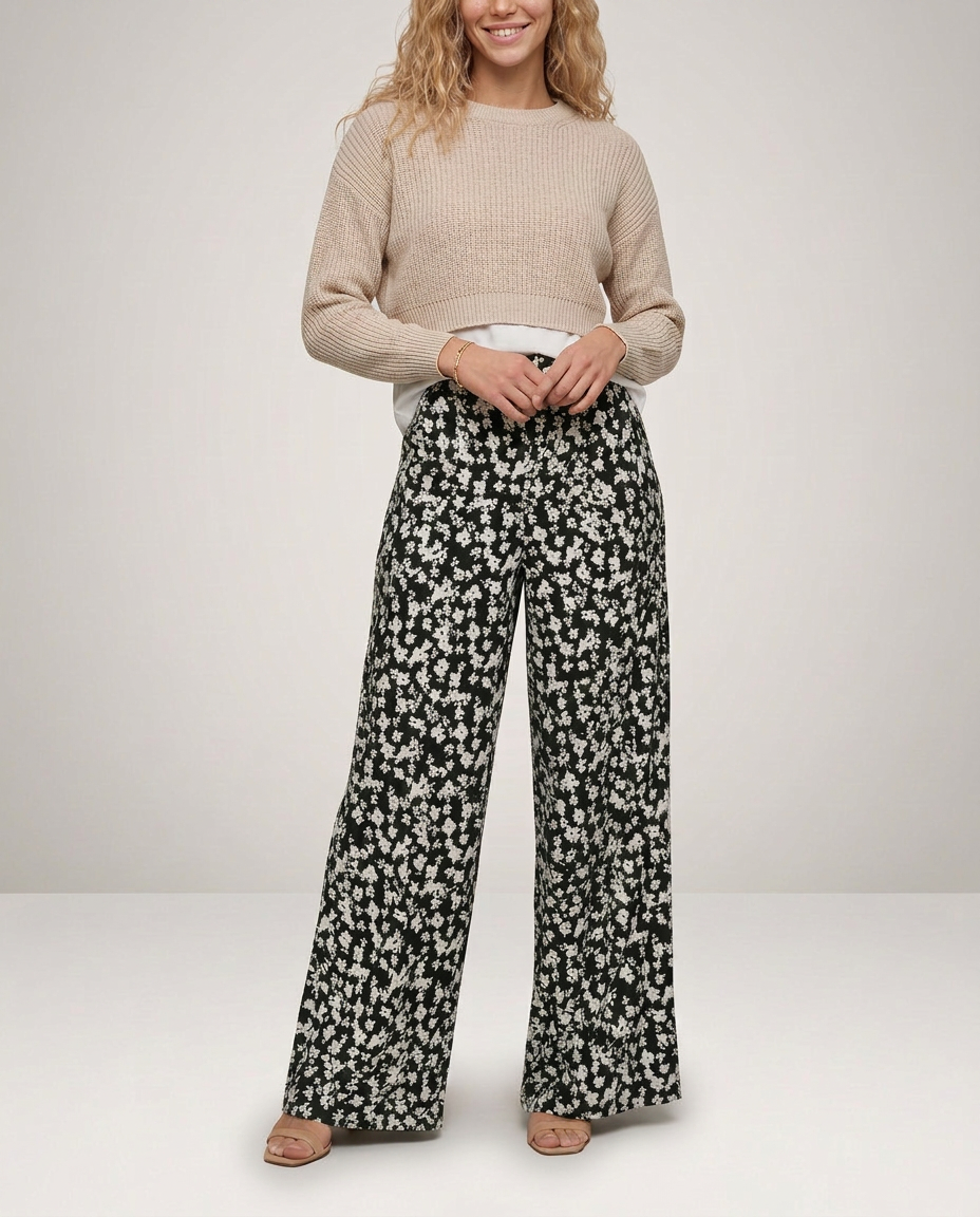 Palazzo Trousers With Floral Print