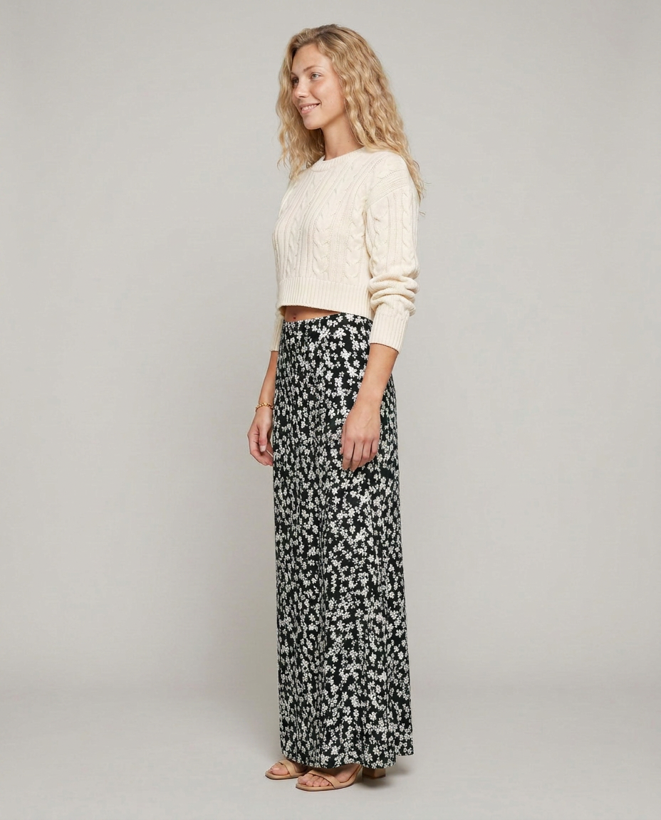 Palazzo Trousers With Floral Print