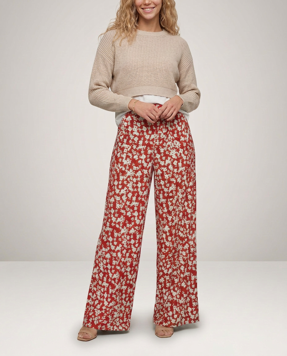 Palazzo Trousers With Floral Print