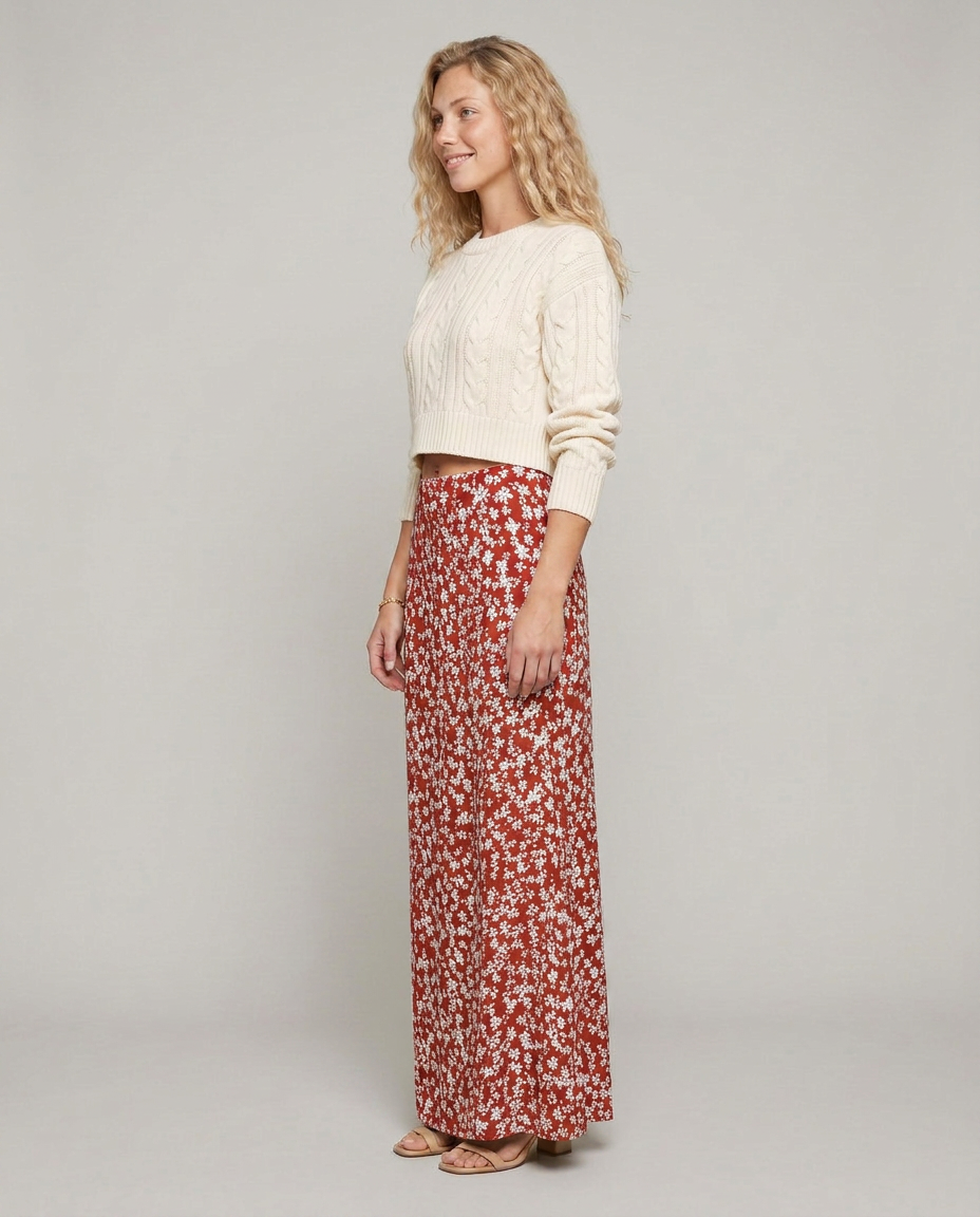 Palazzo Trousers With Floral Print