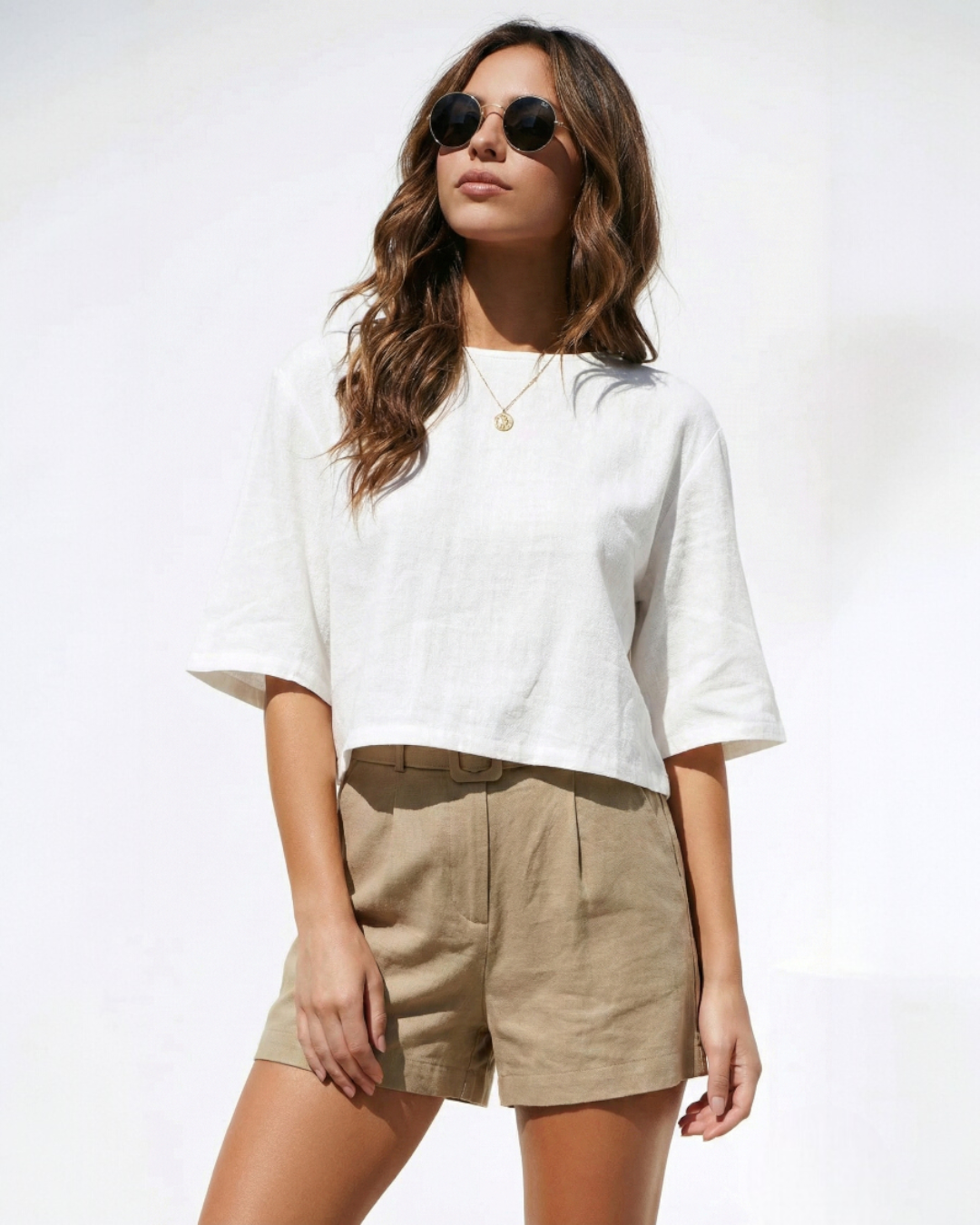 Relaxed Linen Top With Back Buttons