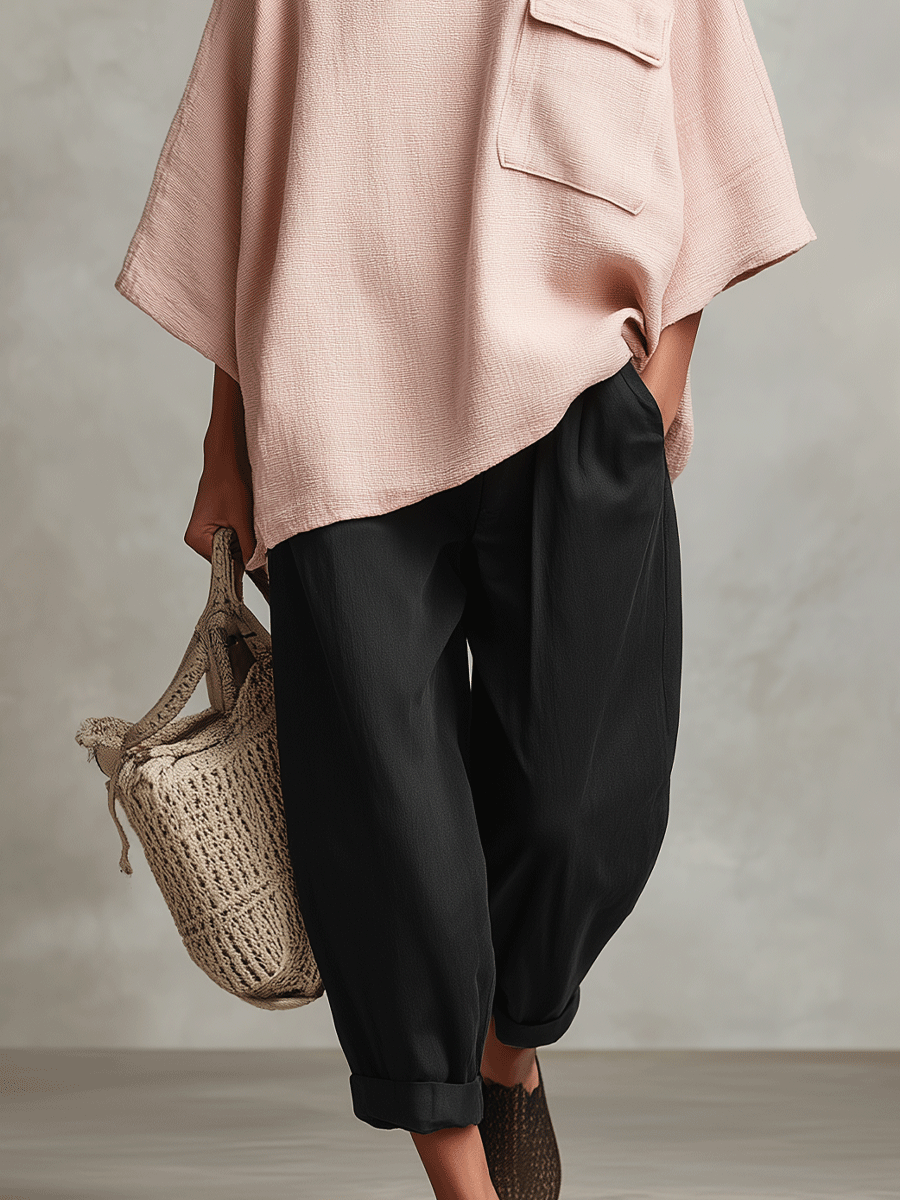Relaxed Tapered Trousers with Side Pockets