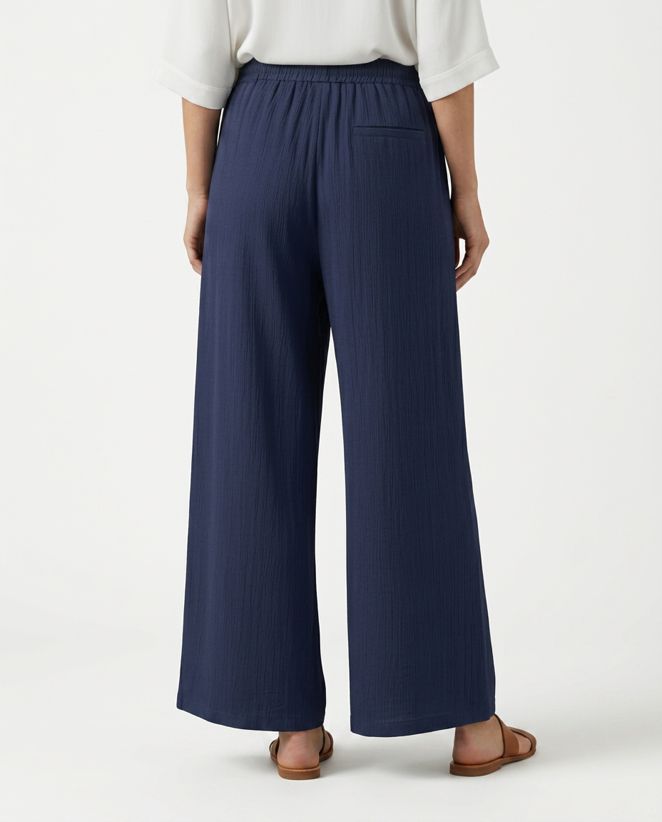 Relaxed Wide-Leg Trousers With Drawstring