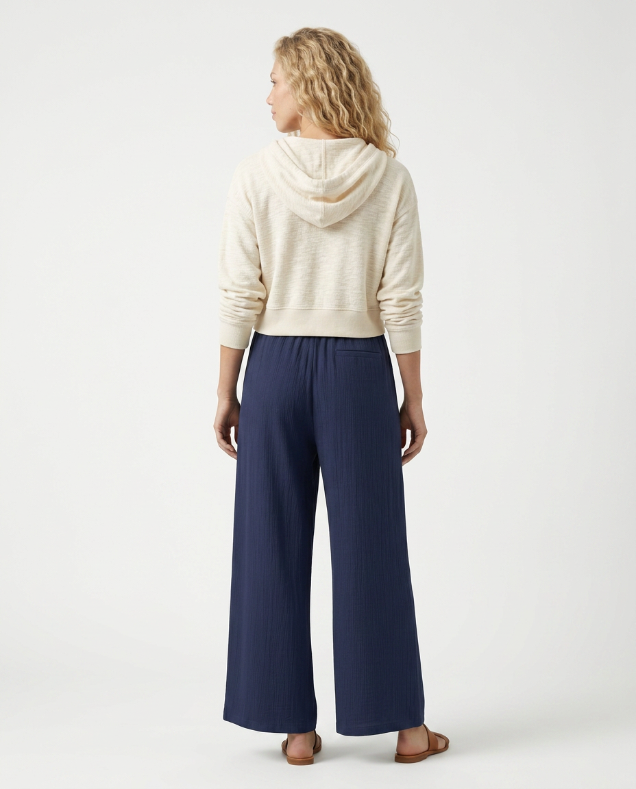 Relaxed Wide-Leg Trousers With Drawstring
