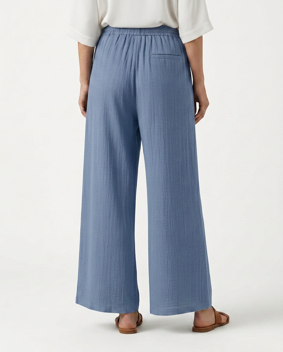 Relaxed Wide-Leg Trousers With Drawstring