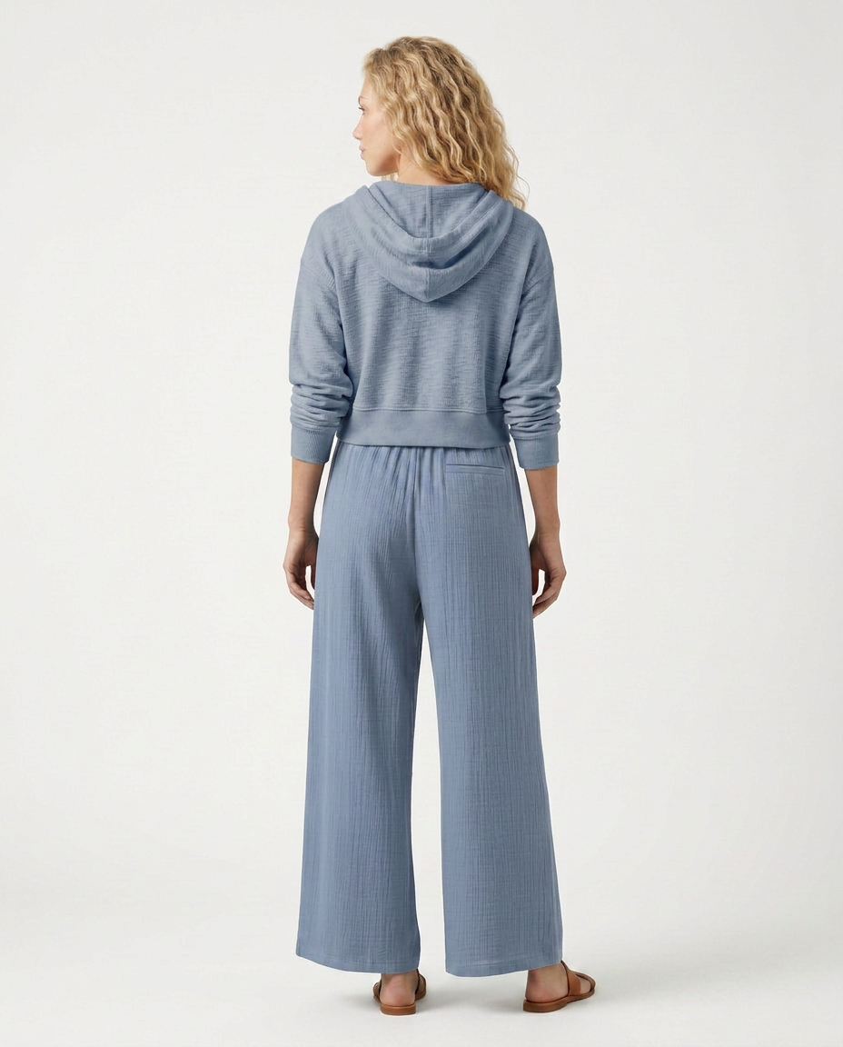 Relaxed Wide-Leg Trousers With Drawstring