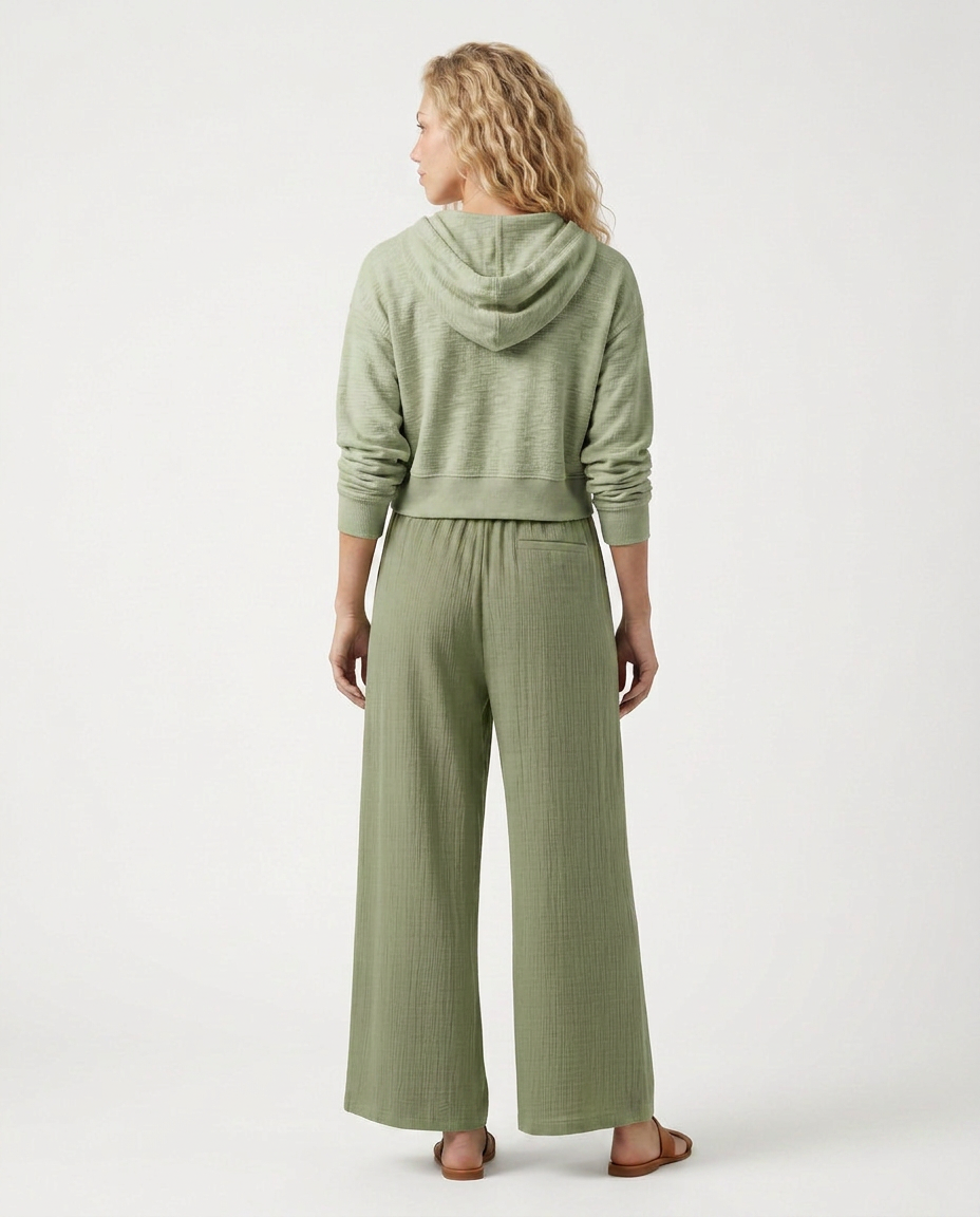 Relaxed Wide-Leg Trousers With Drawstring