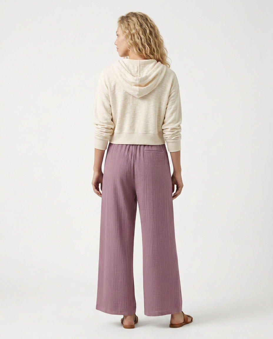 Relaxed Wide-Leg Trousers With Drawstring