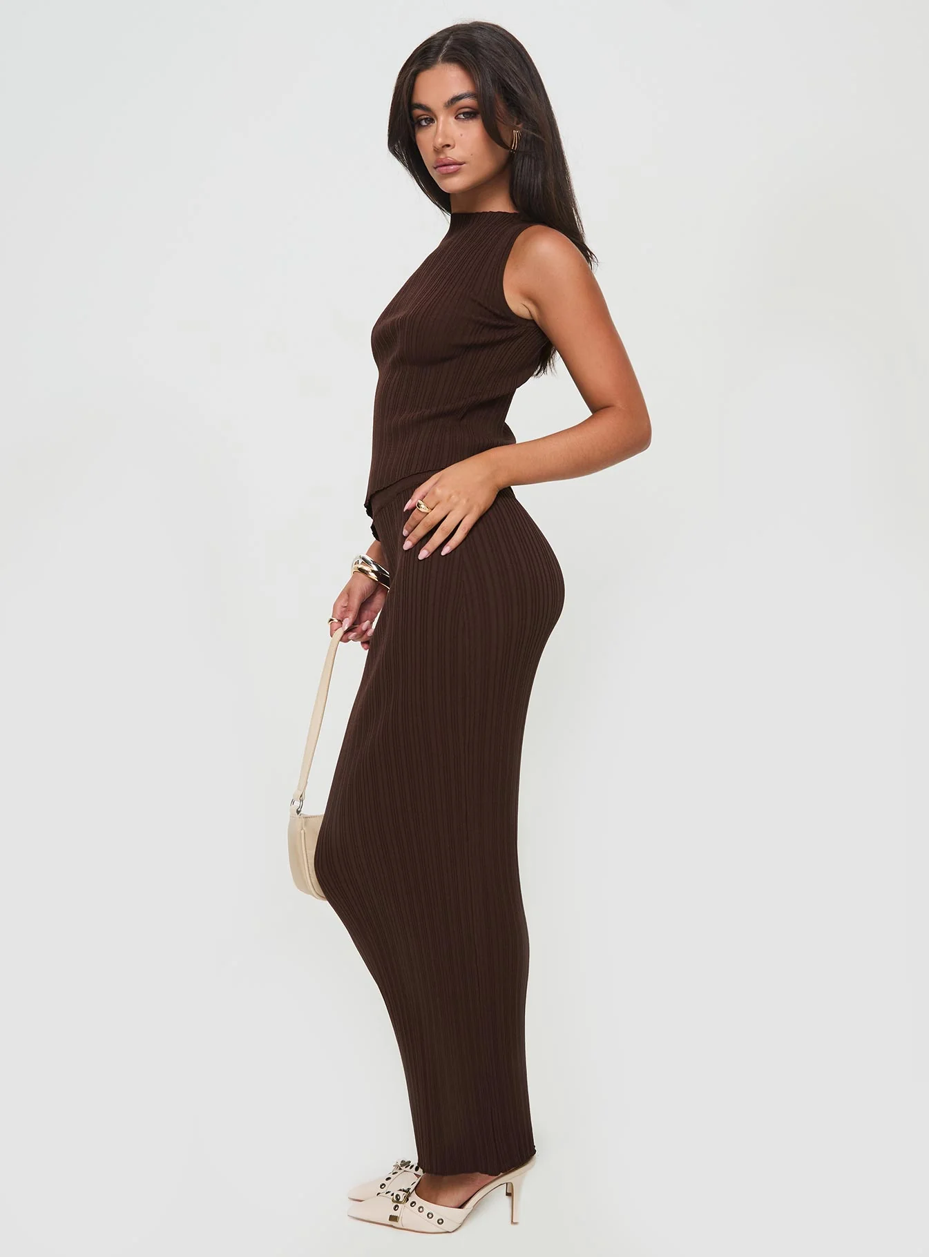 Ribbed Asymmetrical Two-Piece Set