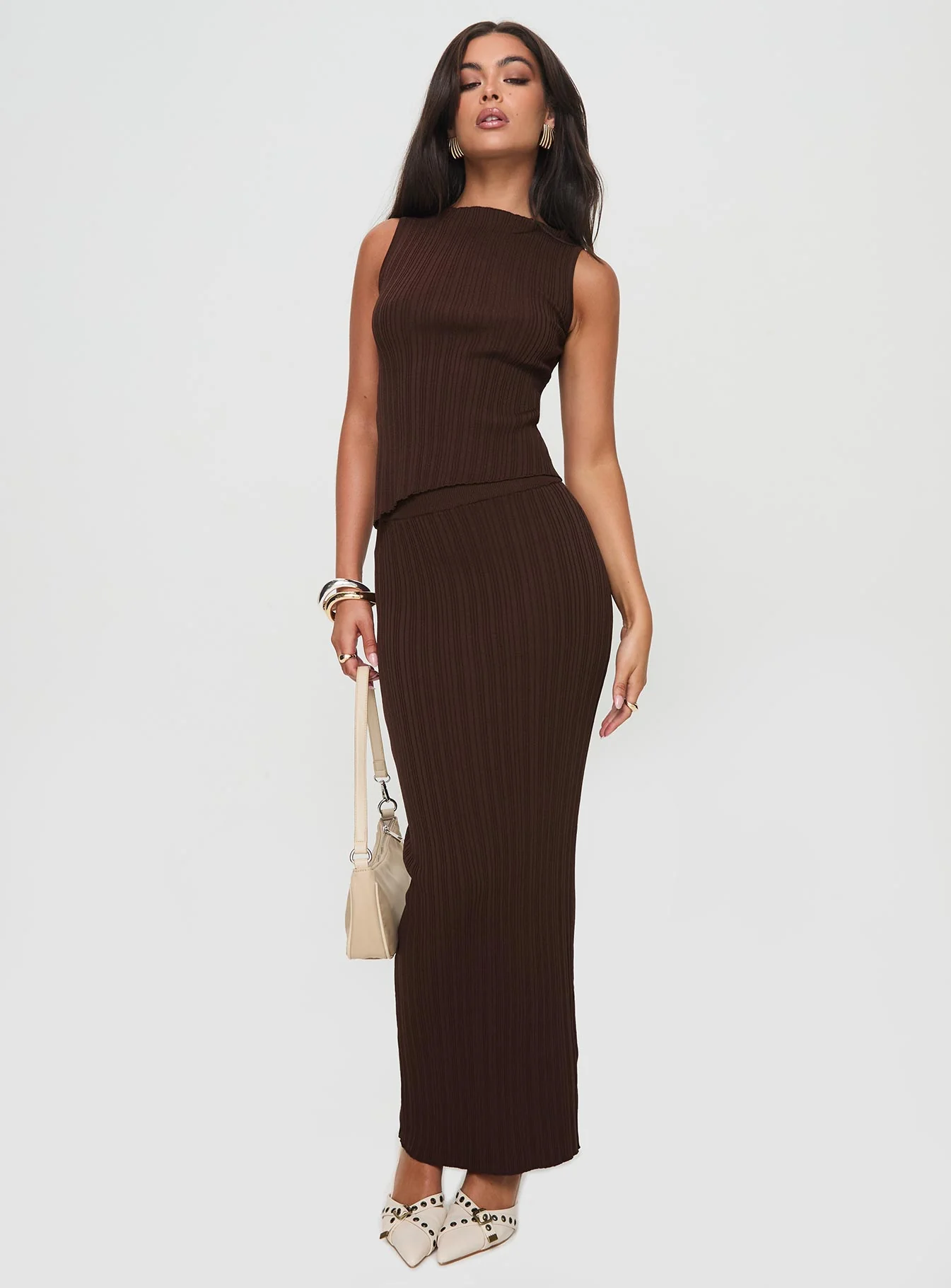 Ribbed Asymmetrical Two-Piece Set