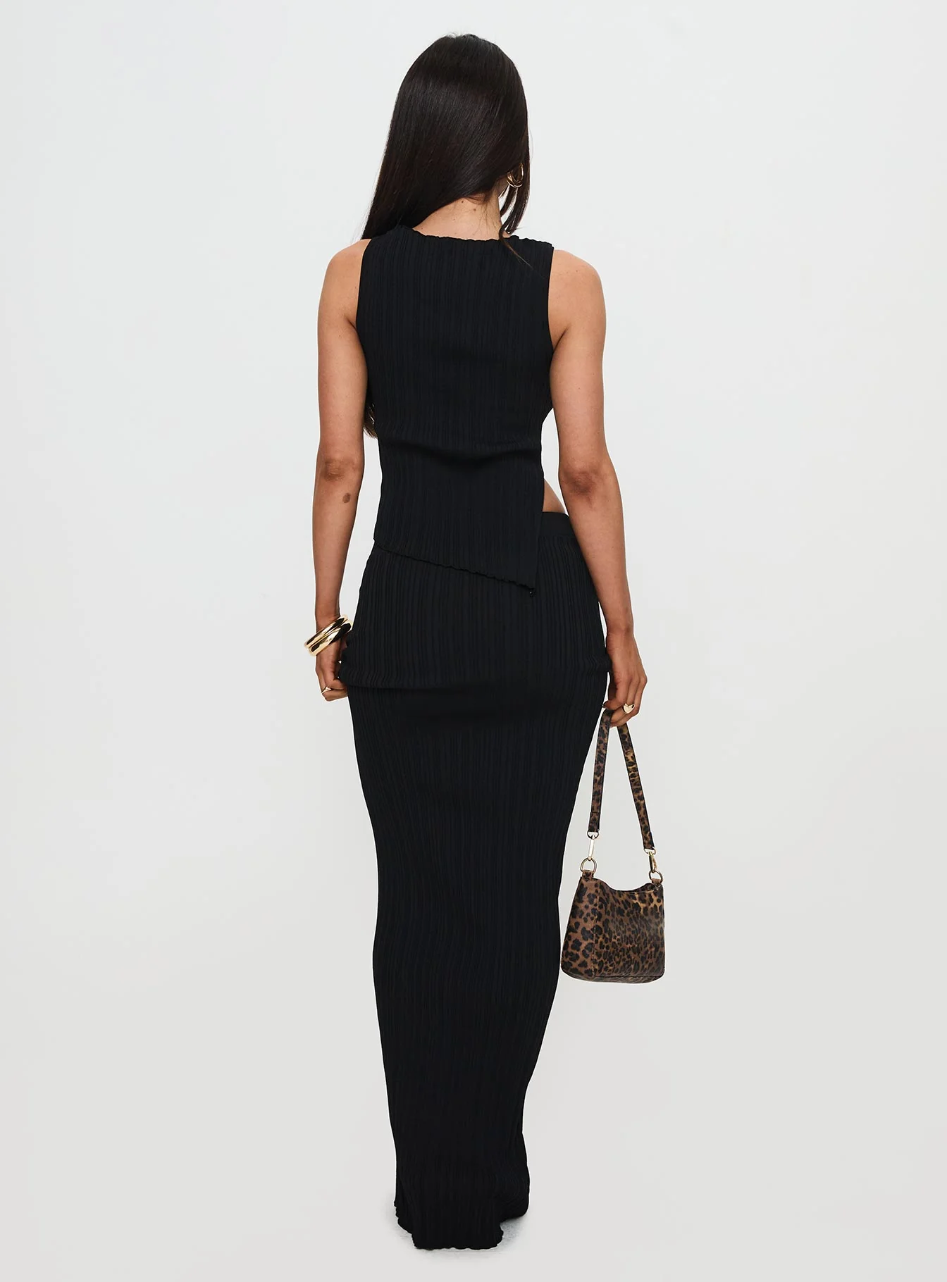 Ribbed Asymmetrical Two-Piece Set