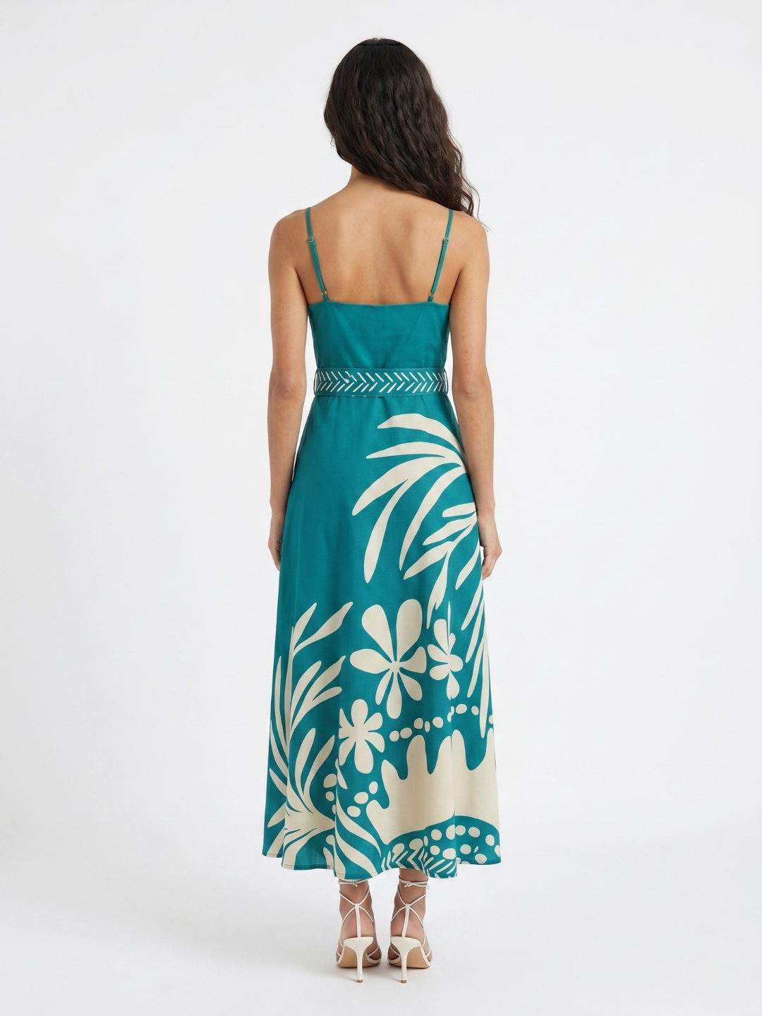 Surplice Maxi Dress With Tropical Print