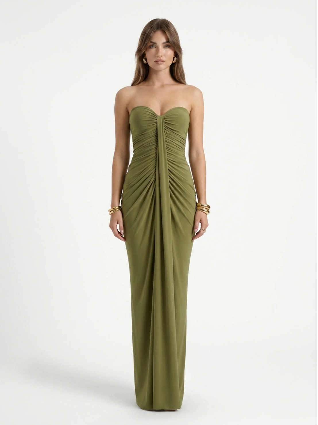 Sweetheart Maxi Dress With Sash