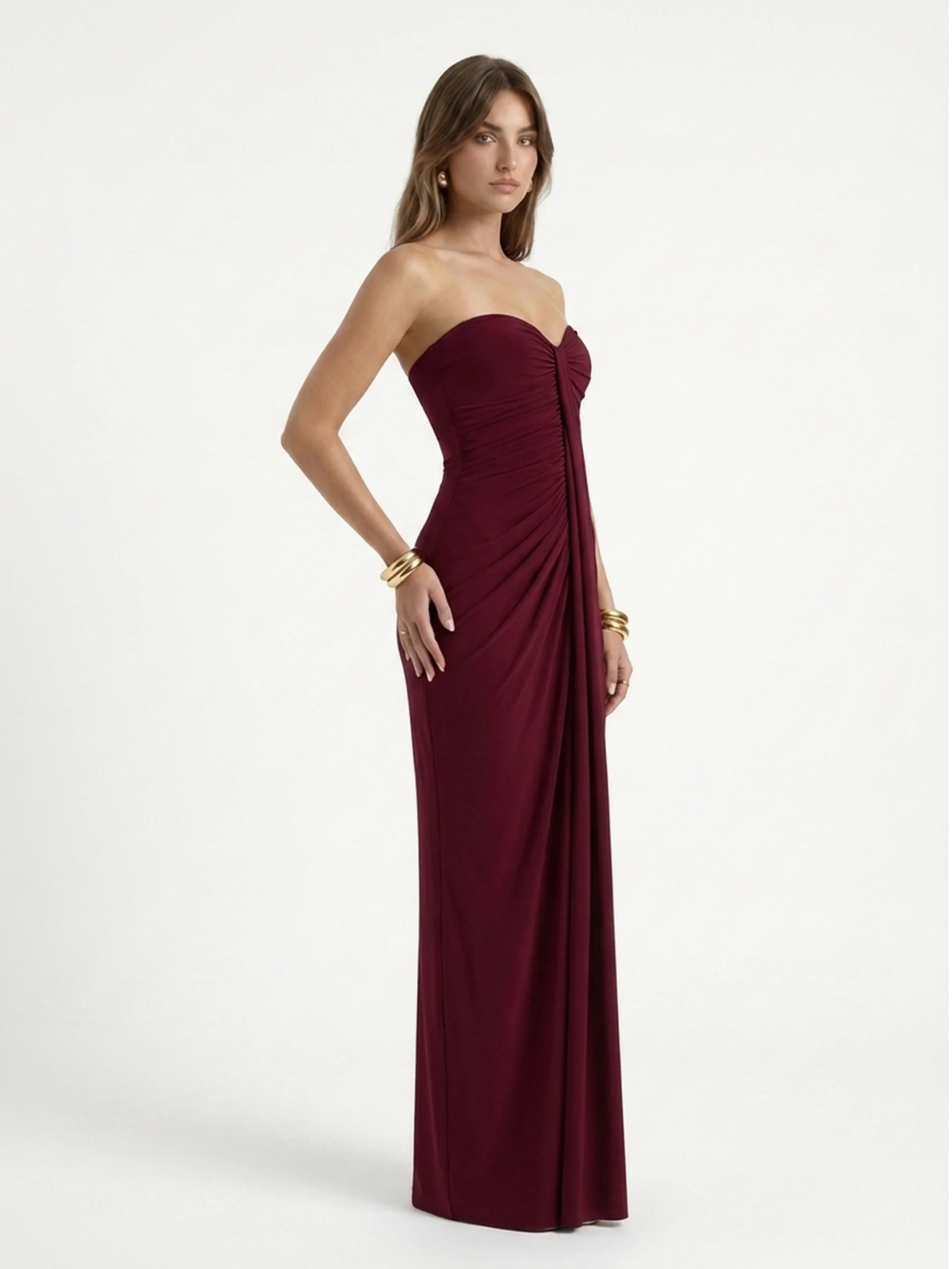 Sweetheart Maxi Dress With Sash