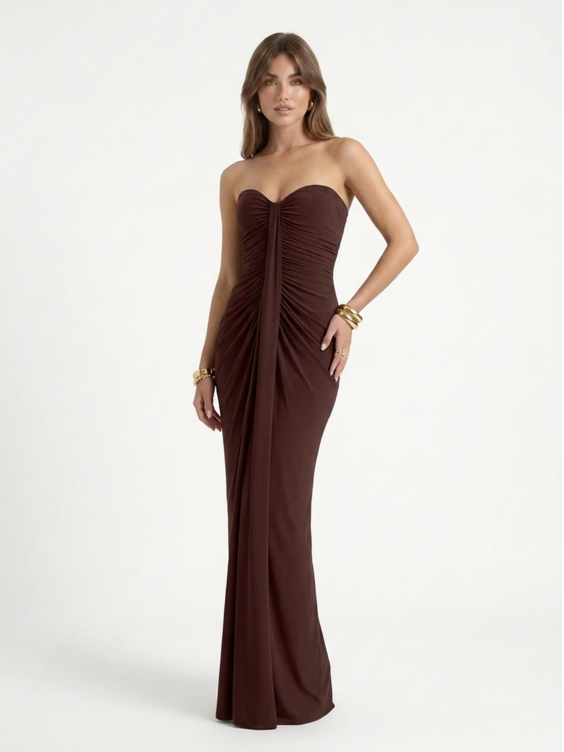 Sweetheart Maxi Dress With Sash