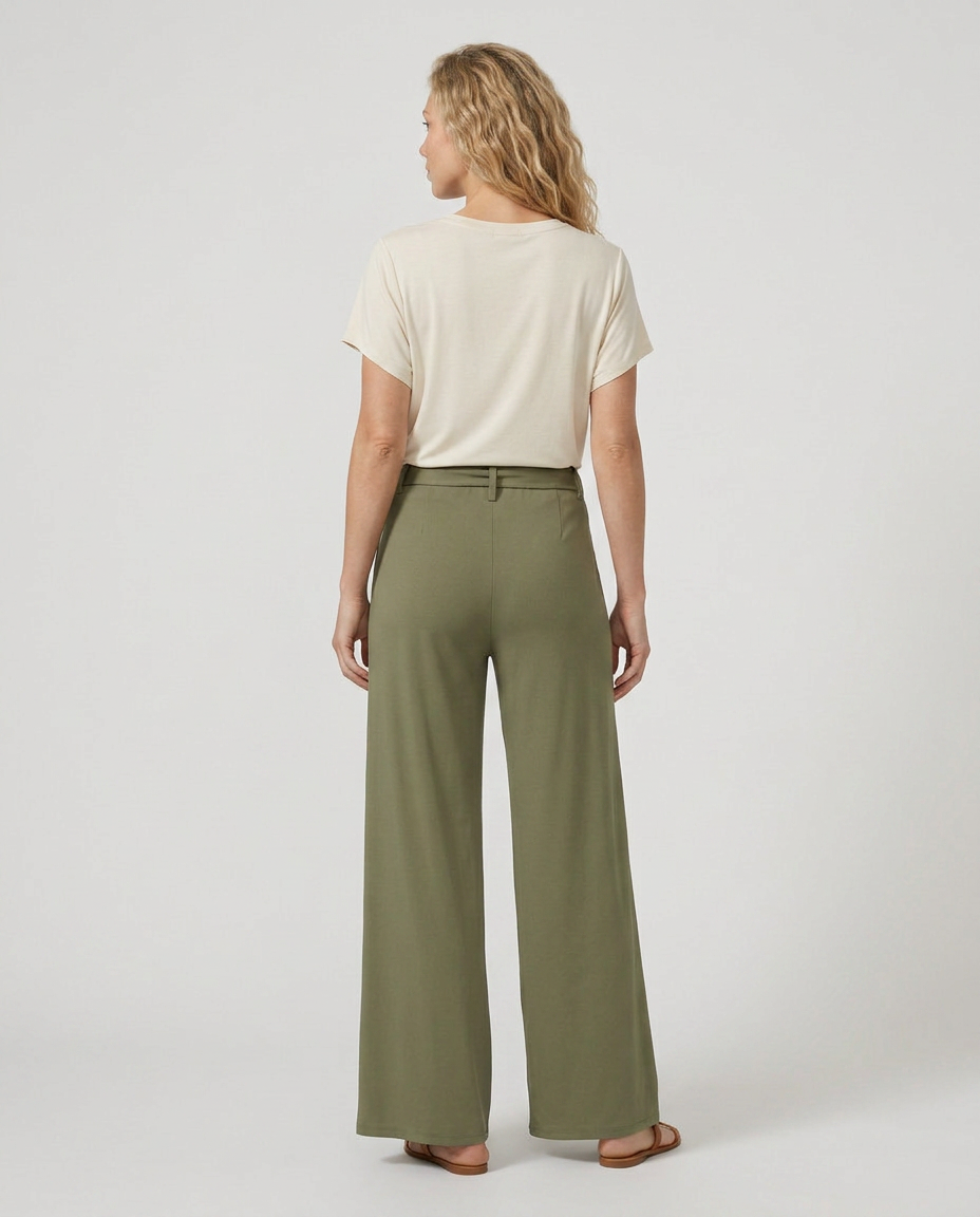 Tie-Waist Wide-Leg Trousers