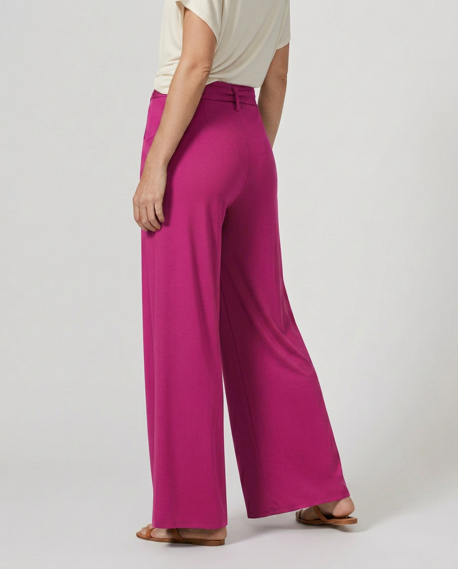 Tie-Waist Wide-Leg Trousers