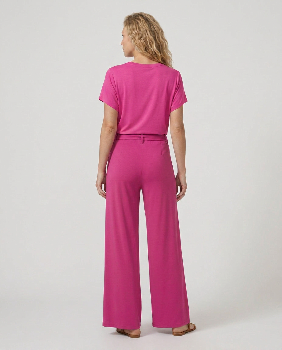 Tie-Waist Wide-Leg Trousers