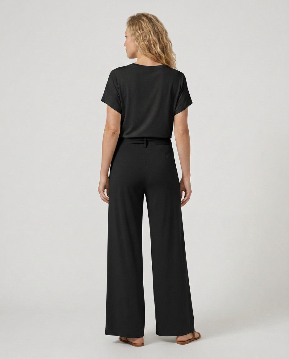 Tie-Waist Wide-Leg Trousers