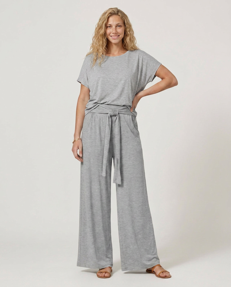 Tie-Waist Wide-Leg Trousers