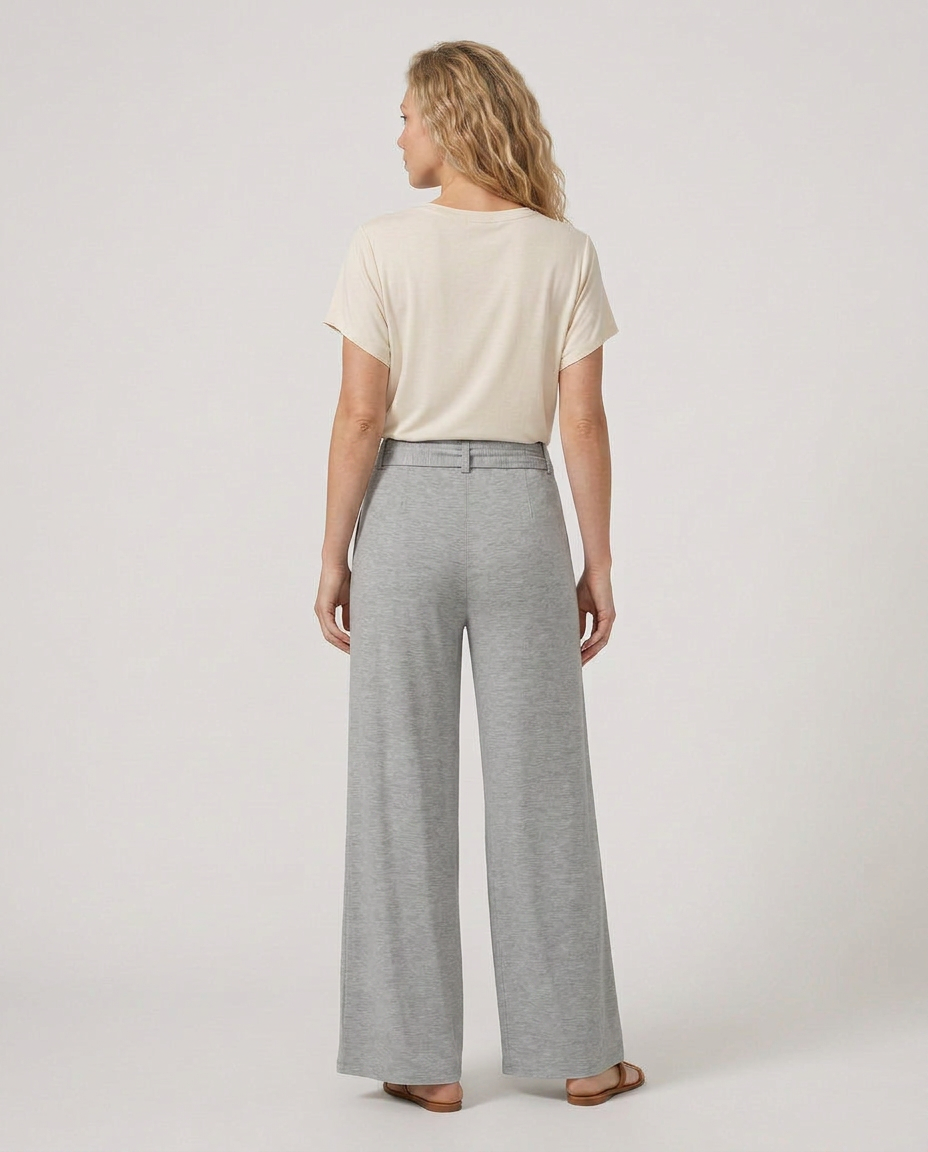 Tie-Waist Wide-Leg Trousers