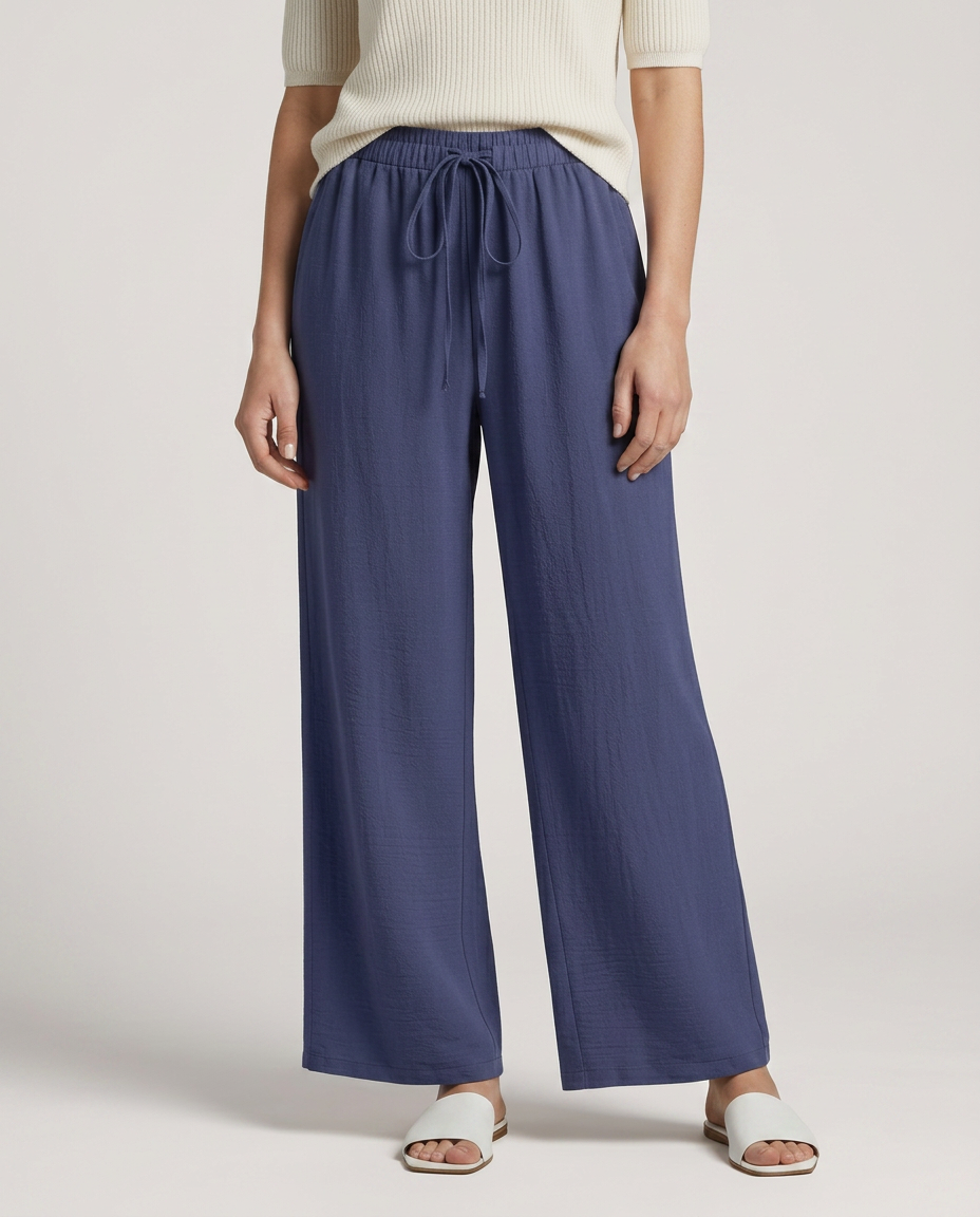 Wide-Leg Trousers With Drawstring Waist